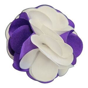 MEN'S ST.PATRICK LARGE PURPLE-WHITE LAYERED LAPEL PIN FLOWER. TLF